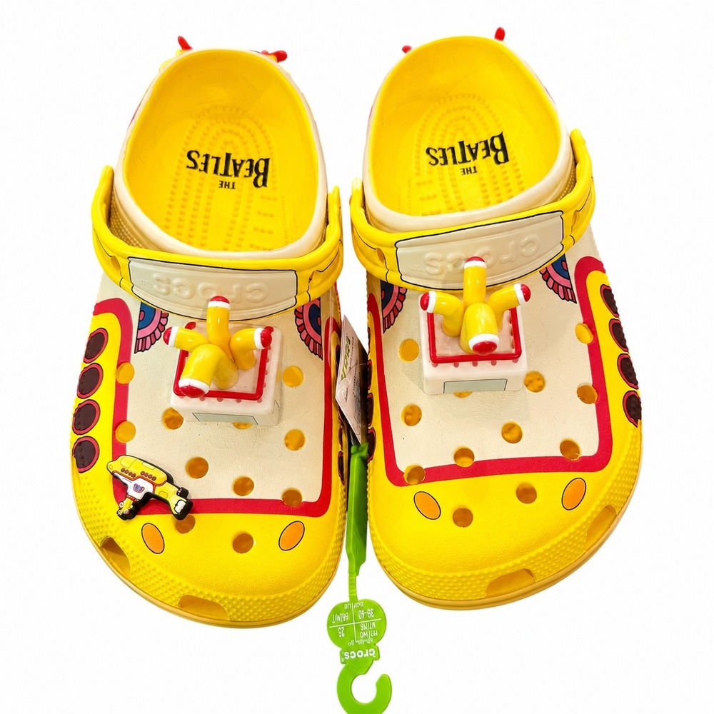 Crocs The Beatles Yellow Submarine Classic Clogs W9 M7 NWT 2025 Jibbitz Ltd